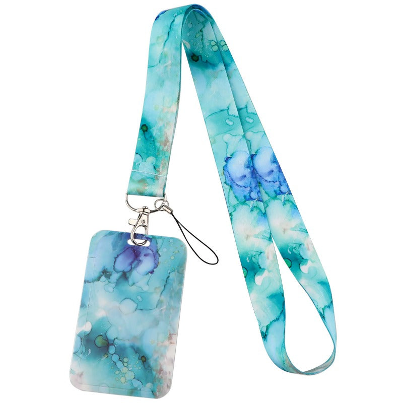 Wholesale 10pcs Marble New Mobile Phone Strap Campus Meal Card Bus Access Card Work Brand Laminated Hard Shell Card Holder