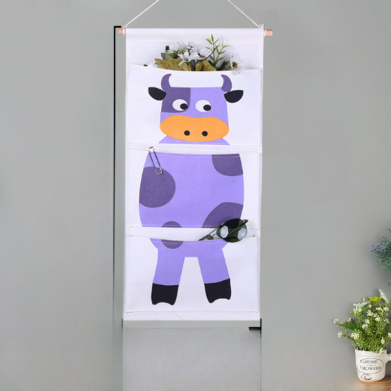 Wholesale Cotton and Linen Cartoon Animal Storage Hanging Bags