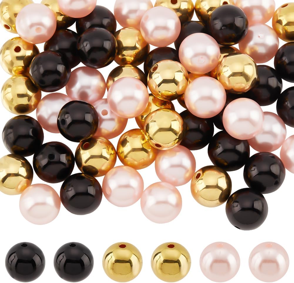 Wholesale PH PandaHall 50pcs 20mm Pearl Beads Bubblegum Beads Chunk Pen Beads Red Acrylic Focal Beads Large Loose Beads for Pen Wedding Christmas Garland Jewelry Bracelet Necklace Pen Bag Chain Making