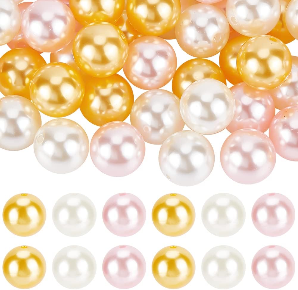 Wholesale PH PandaHall 50pcs 20mm Pearl Beads Bubblegum Beads Chunk Pen Beads Red Acrylic Focal Beads Large Loose Beads for Pen Wedding Christmas Garland Jewelry Bracelet Necklace Pen Bag Chain Making