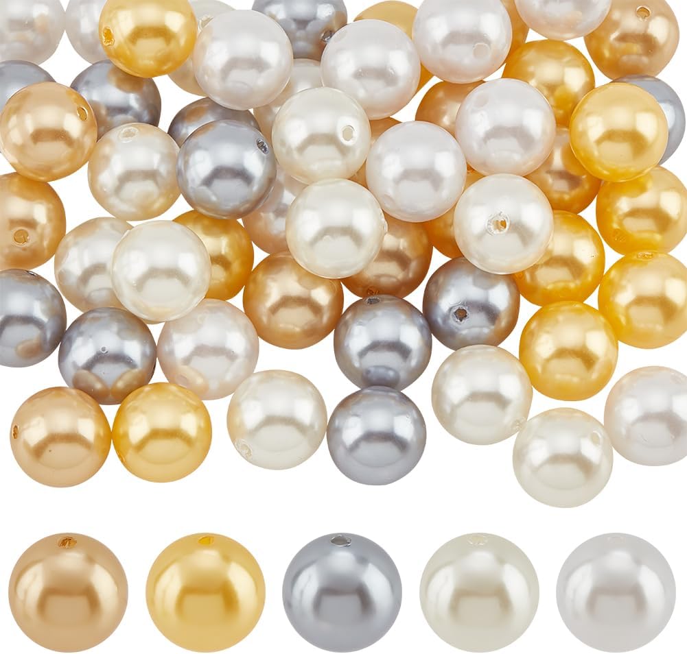 Wholesale PH PandaHall 50pcs 20mm Pearl Beads Bubblegum Beads Chunk Pen Beads Red Acrylic Focal Beads Large Loose Beads for Pen Wedding Christmas Garland Jewelry Bracelet Necklace Pen Bag Chain Making