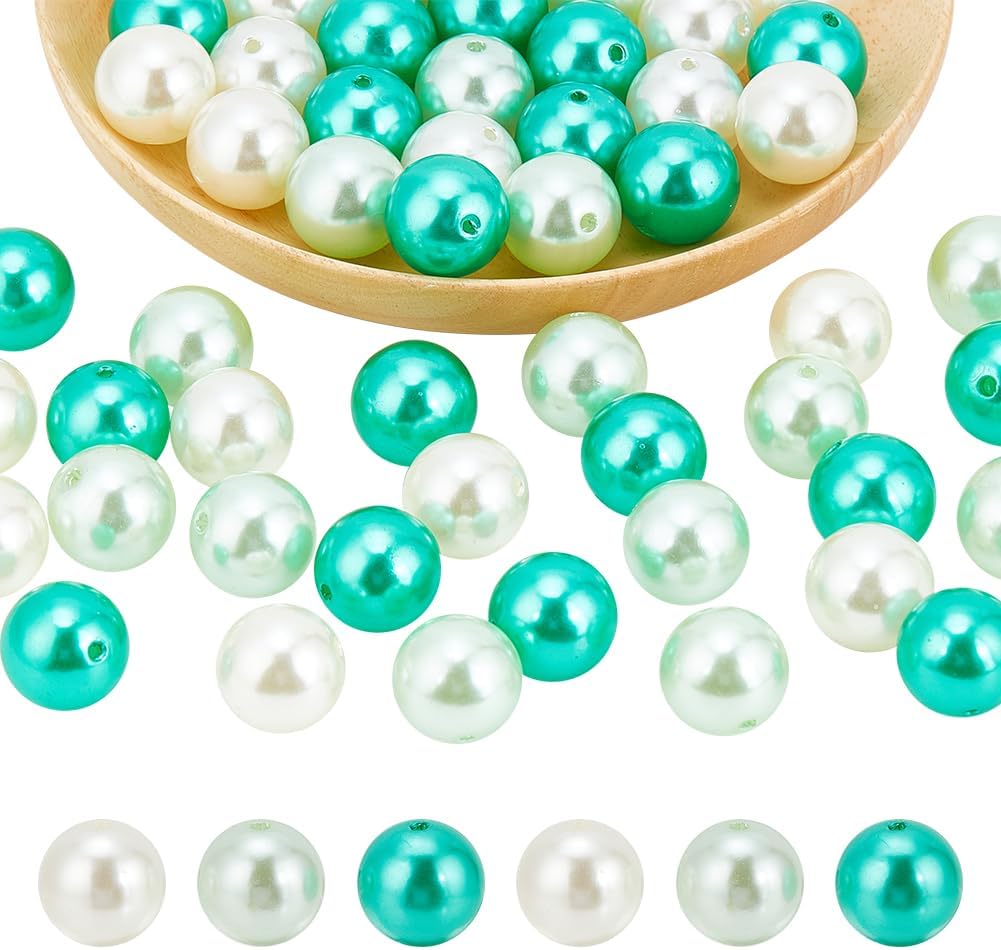 Wholesale PH PandaHall 50pcs 20mm Pearl Beads Bubblegum Beads Chunk Pen Beads Red Acrylic Focal Beads Large Loose Beads for Pen Wedding Christmas Garland Jewelry Bracelet Necklace Pen Bag Chain Making