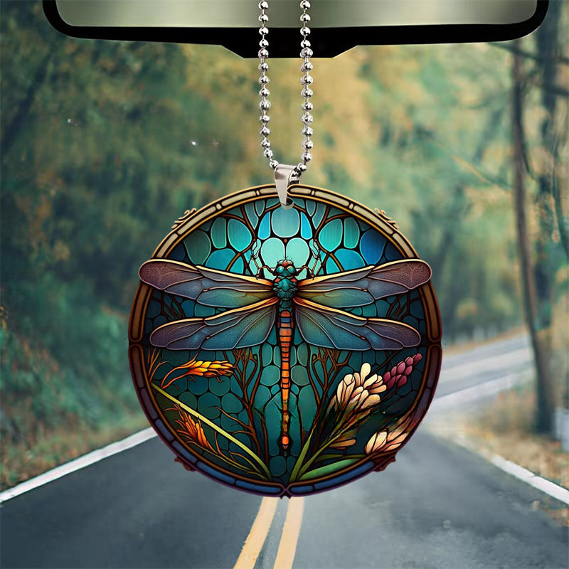 Wholesale New Acrylic Christmas Halloween Ornament Dragonfly Wreath Car Pendant