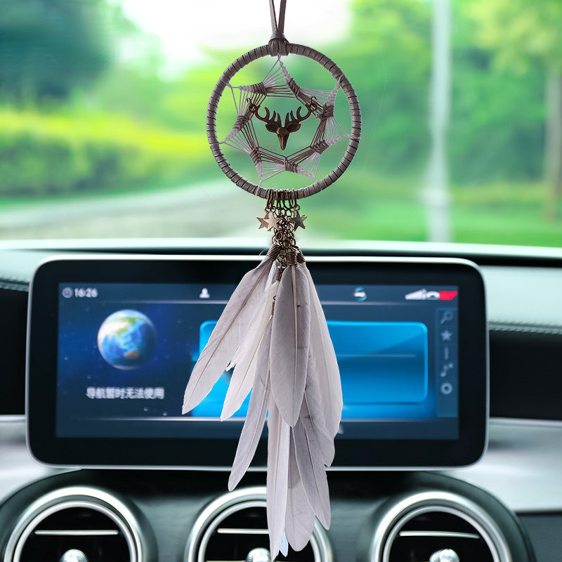 Wholesale Alloy Dream Catching Wind Chime Forest Series Handmade Feather Pendant