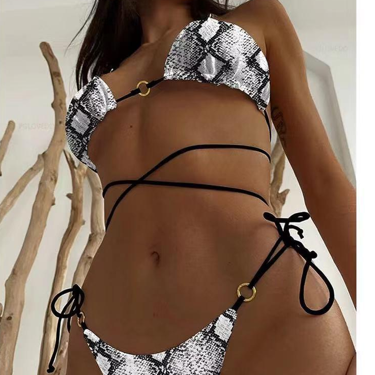 Wholesale Triangle Bikini Two Piece V Neck Push Up Swimwear
