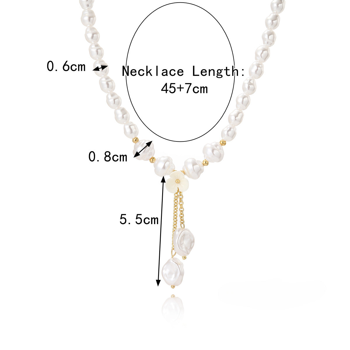 Wholesale Double Layered Irregular Pearl Alloy Necklaces