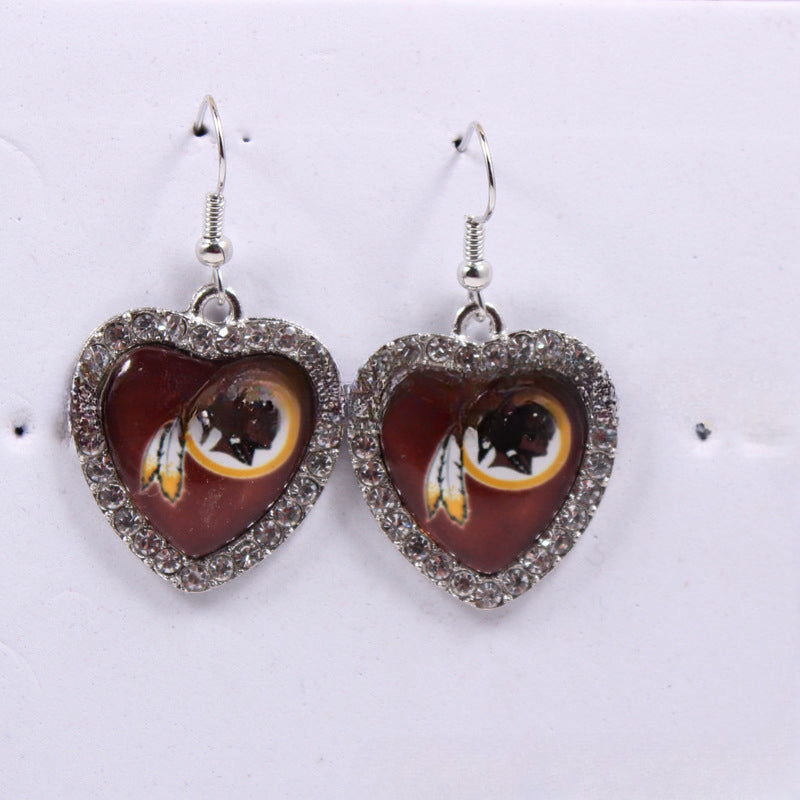 Wholesale Peach Dot Diamond Logo Earrings