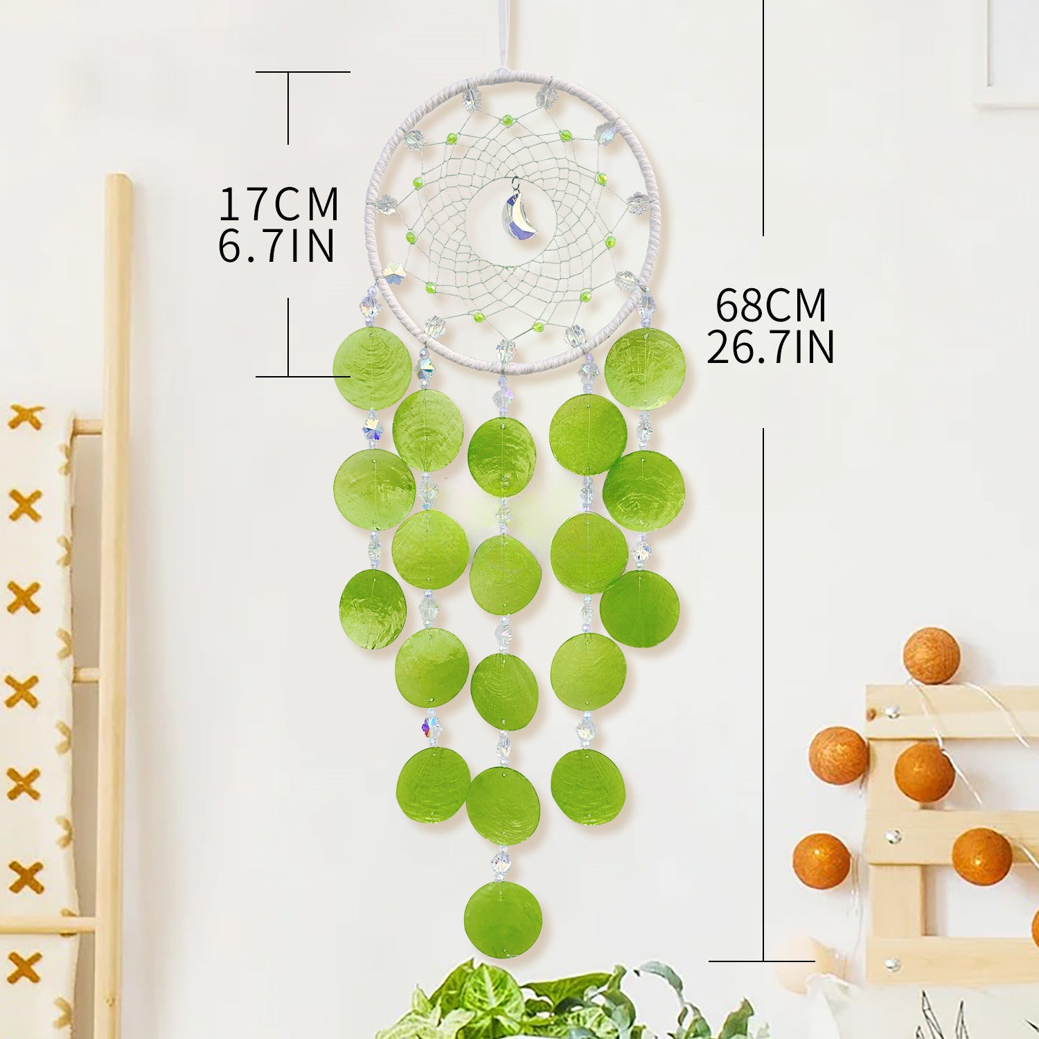 Wholesale Shell Crystal Stone Room Wind Chime Decoration Pendant