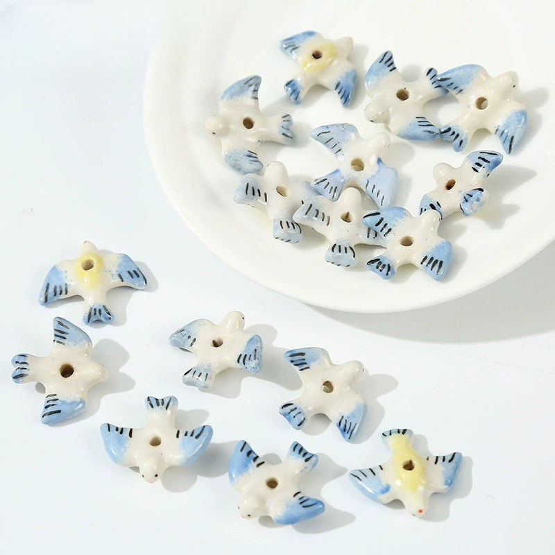 Wholesale 5pcs/pack Handpainted Ceramic Pendants Beads