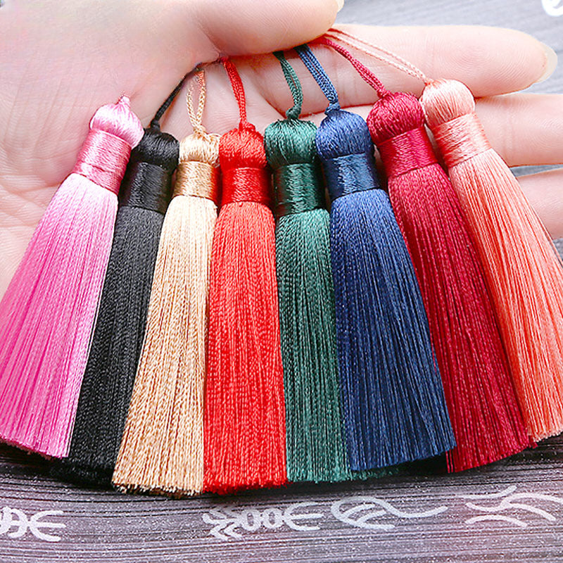 Wholesale 10pcs 8CM Short Fat Tassel Ice Silk Tassel Pendant