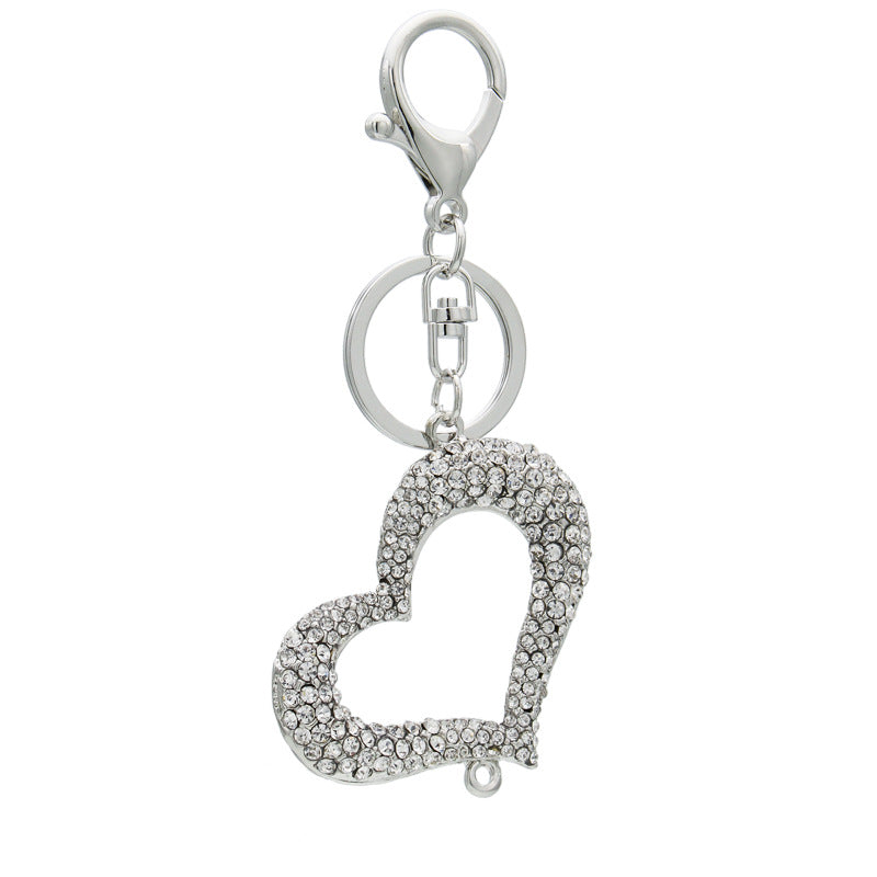 Wholesale Valentine's Day Heart Hollow Diamond Keychain