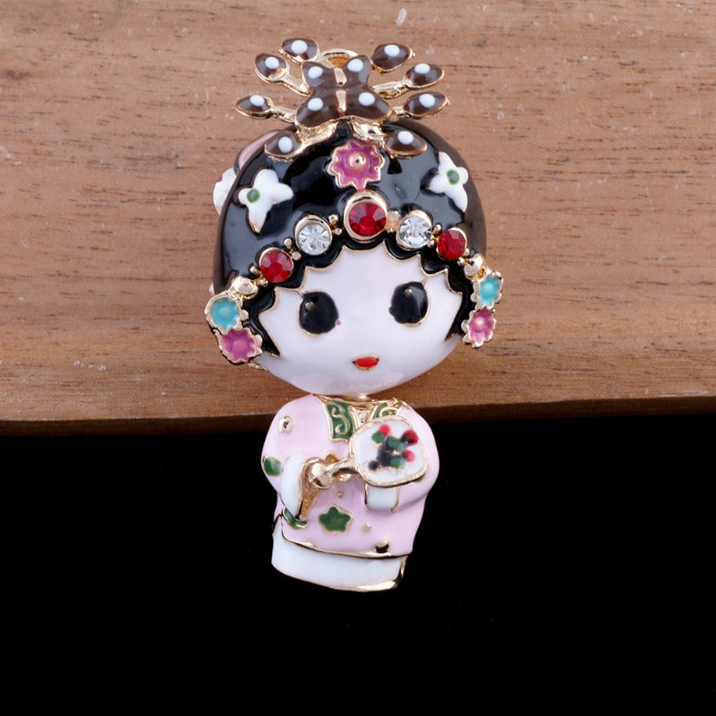 Wholesale 2pcs Chinese Opera Huadan Clay Drill Ball Straight Hole DIY Beads