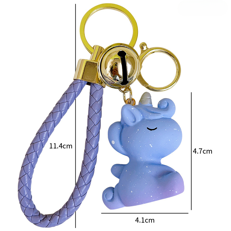 Wholesale Resin Star Snow Unicorn Keychain