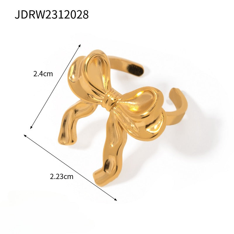 Wholesale18K Gold Stainless Steel Bow Earrings