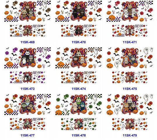 Wholesale 8pcs Halloween Cartoon  Mini Keychain Sticker