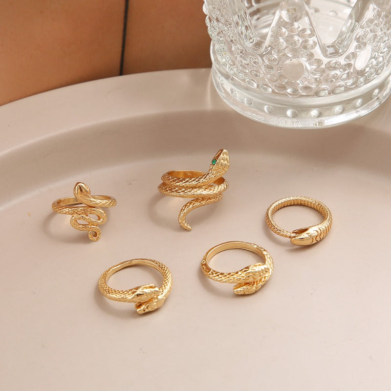Wholesale Snake Ring 5-piece Alloy Set