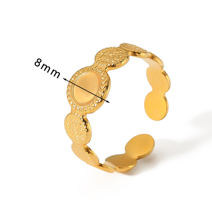 Wholesale Irregular Titanium Steel Plated 18K Gold Ring
