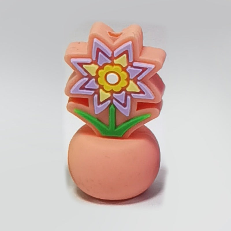 Wholesale 10PCS Creative Colorful Cartoon Image Flat Three-dimensional Rubber Beads