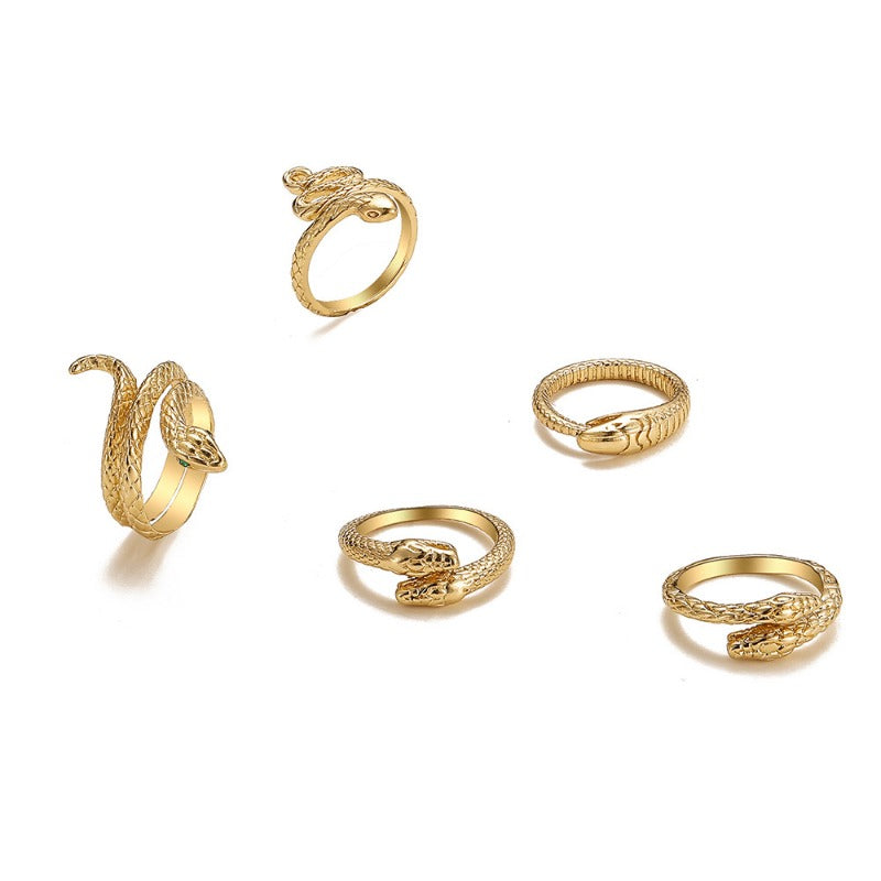 Wholesale Snake Ring 5-piece Alloy Set