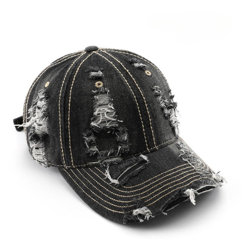 Wholesale Washed Denim Perforated Cotton Baseball Caps