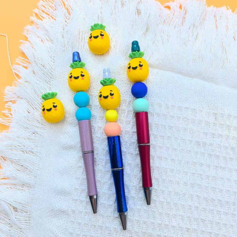 Wholesale 10pcs Anime Cute 3D Pineapple Silicone DIY Beads