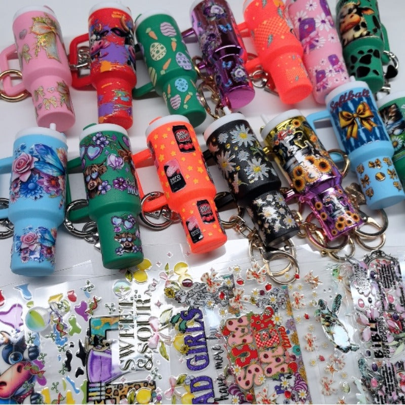 Wholesale Random 20pcs 50pcs 100pcs Cartoon Pattern Mini Travel  Cup Sticker