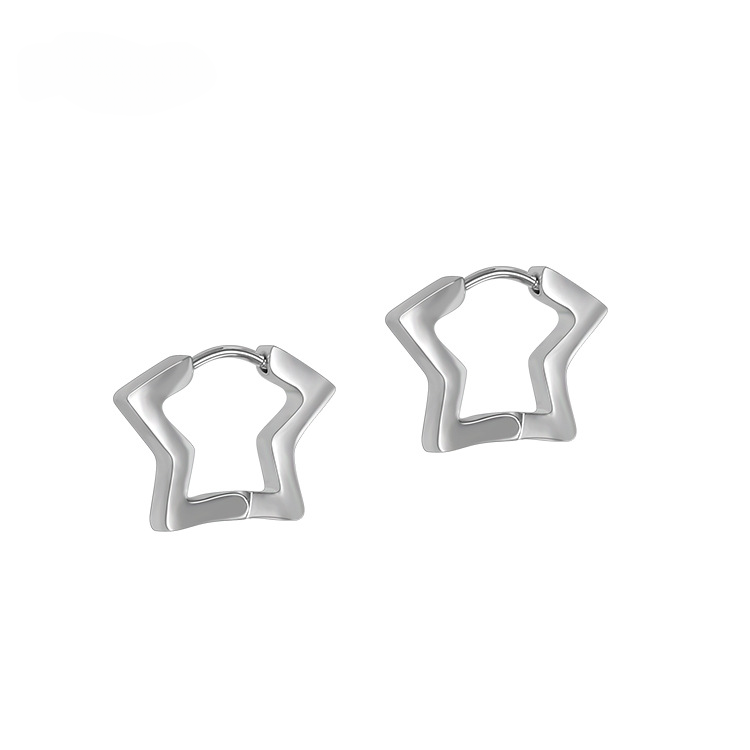 Wholesale Alien Shaped Stainless Silver Punk Earrings