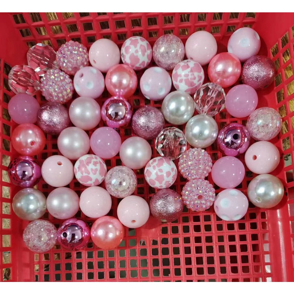Wholesale 20MM Acrylic Pink Series Mixed Color Beads Combination
