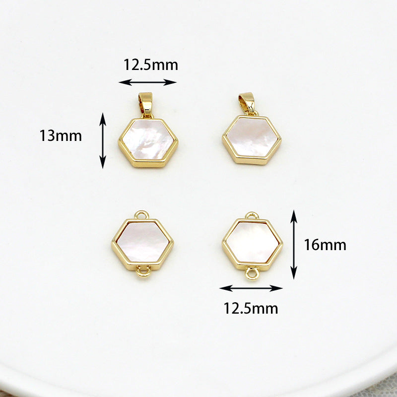 Wholesale Copper Plated 18K True Gold White Seashell DIY Jewelry Accessories