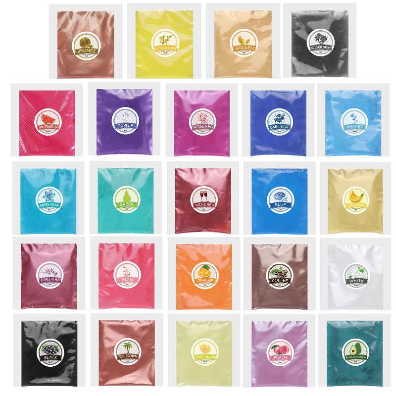 Wholesale 5g Bagged Mica Powder, 24 Color Epoxy Resin, AB Adhesive, Color Matching Pearl Pigment