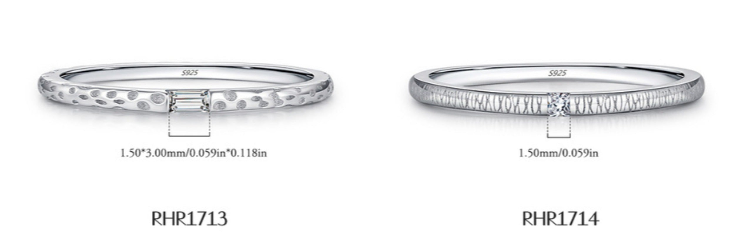 Wholesale S925 Sterling Silver Tinfoil Irregular Cross-line Textured Ring