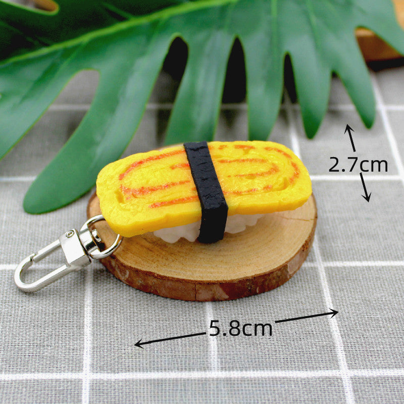 Wholesale PVC Simulation Food Salmon Sushi Keychain