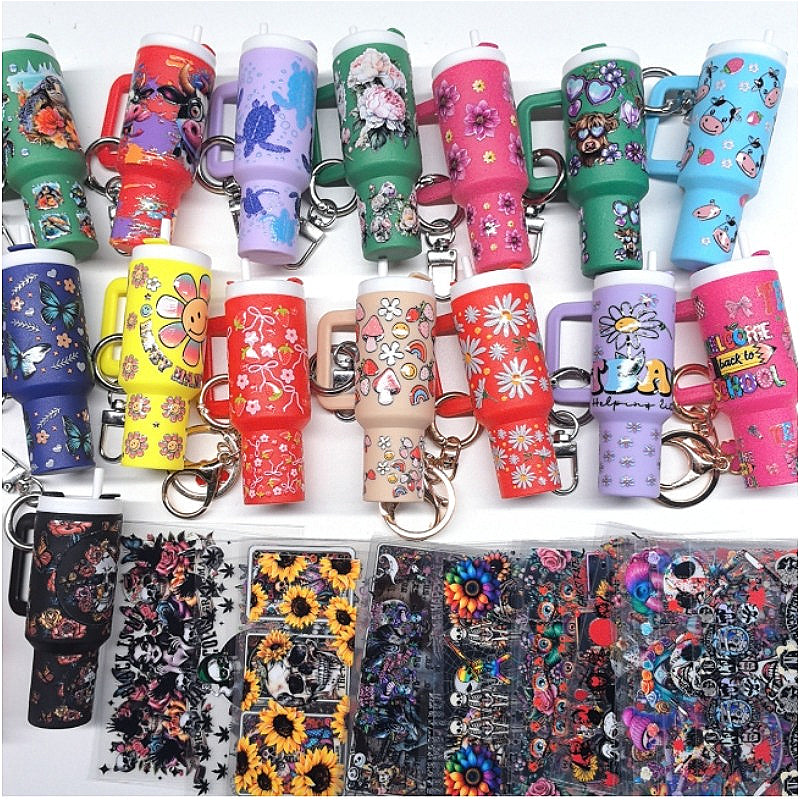 Wholesale Random 20pcs 50pcs 100pcs Cartoon Pattern Mini Travel  Cup Sticker