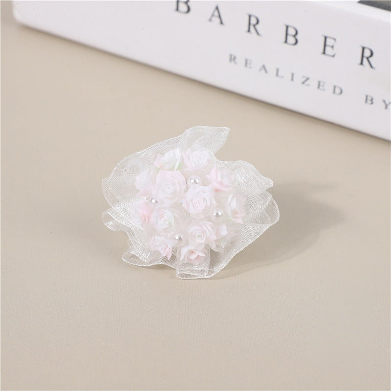 Wholesale 6pcs Heavy Handmade Beads Inlaid with Diamonds Luminous Bouquet DIY Jewelry Accessories Beads