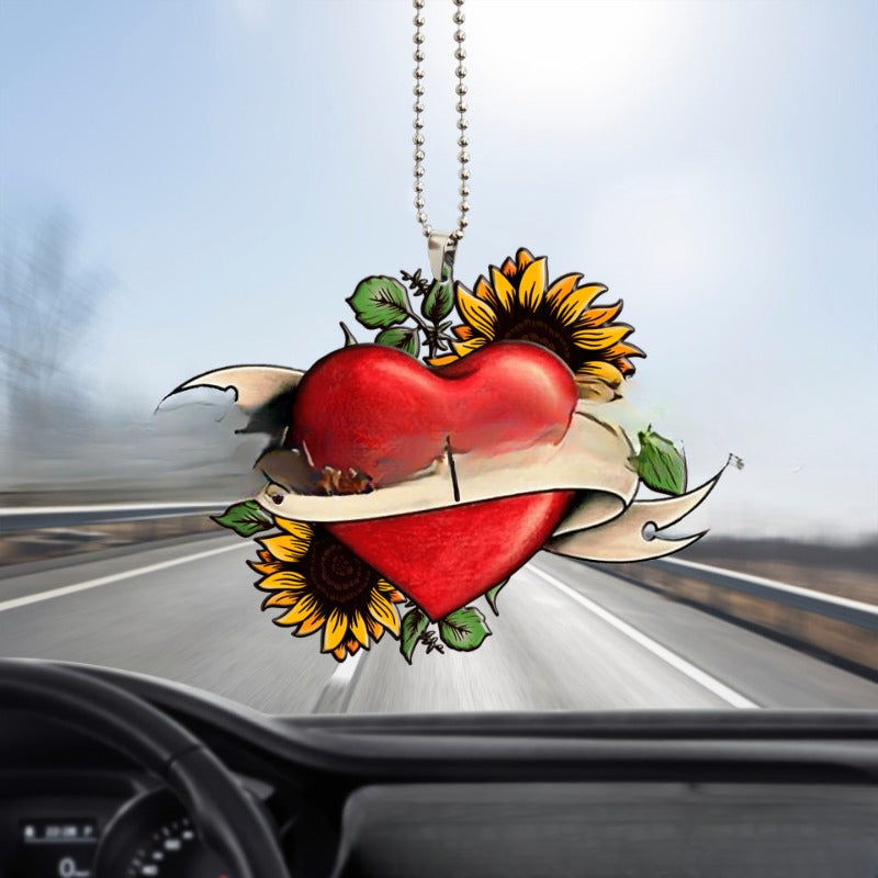 Wholesale Pink Chrysanthemum Love Acrylic Car Keychains