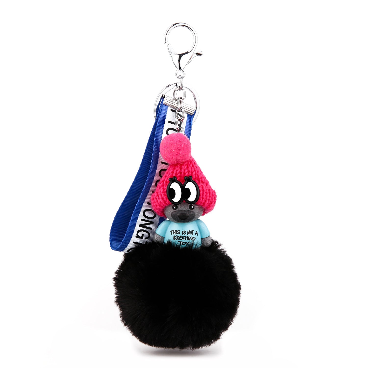 Wholesale Black Sleeping Baby Cartoon Plush Keychain Stylish Bag Charm For Car Keys