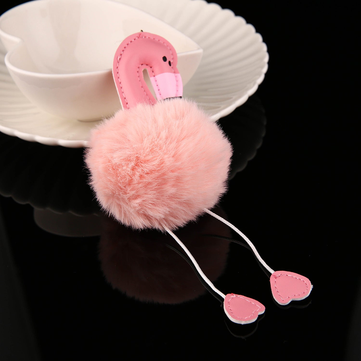 Wholesale Stylish Plush Flamingo Keychain Bag Charm Red Korean Cute Soft Girl Design Fashion Accessory Gift