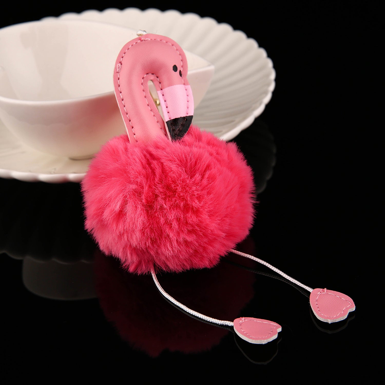 Wholesale Stylish Plush Flamingo Keychain Bag Charm Red Korean Cute Soft Girl Design Fashion Accessory Gift