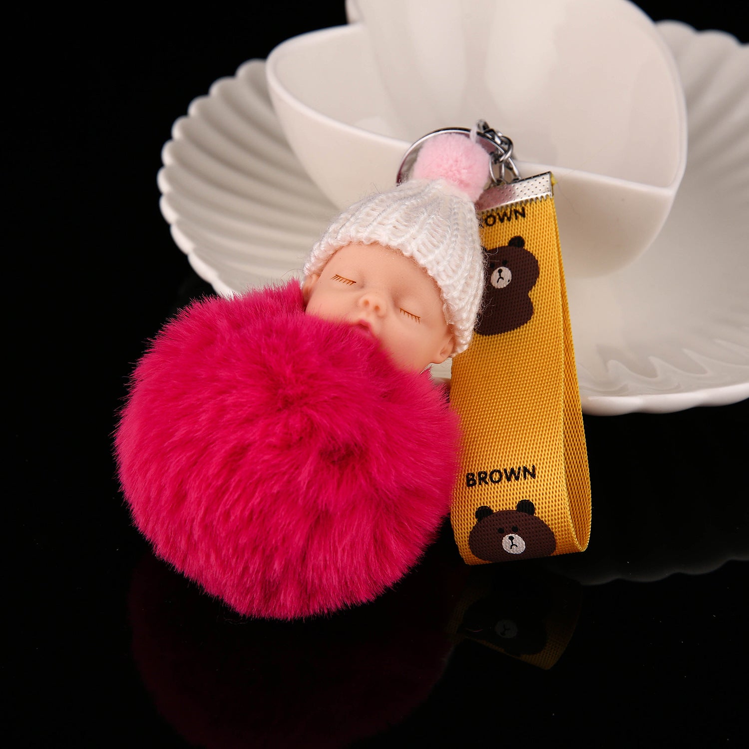 Wholesale Cute Sleeping Doll Plush Keychain Cartoon Plush Ball Pendant Trendy Decorative Accessory For Bag Charm Gift And Boutique Resale