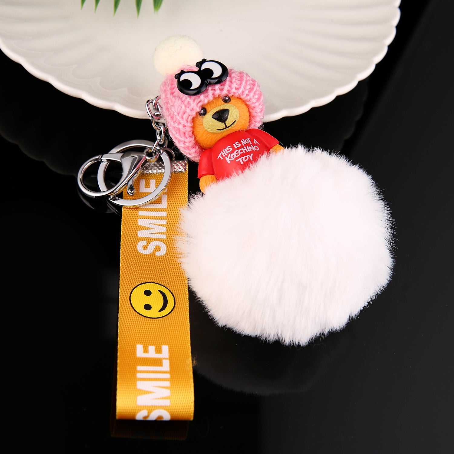 Wholesale Black Sleeping Baby Cartoon Plush Keychain Stylish Bag Charm For Car Keys