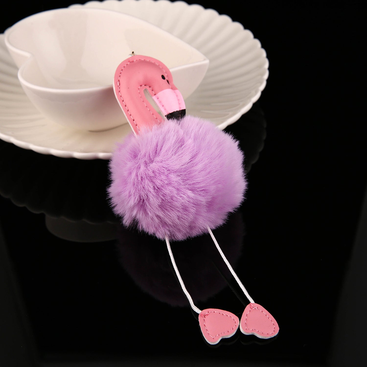 Wholesale Stylish Plush Flamingo Keychain Bag Charm Red Korean Cute Soft Girl Design Fashion Accessory Gift