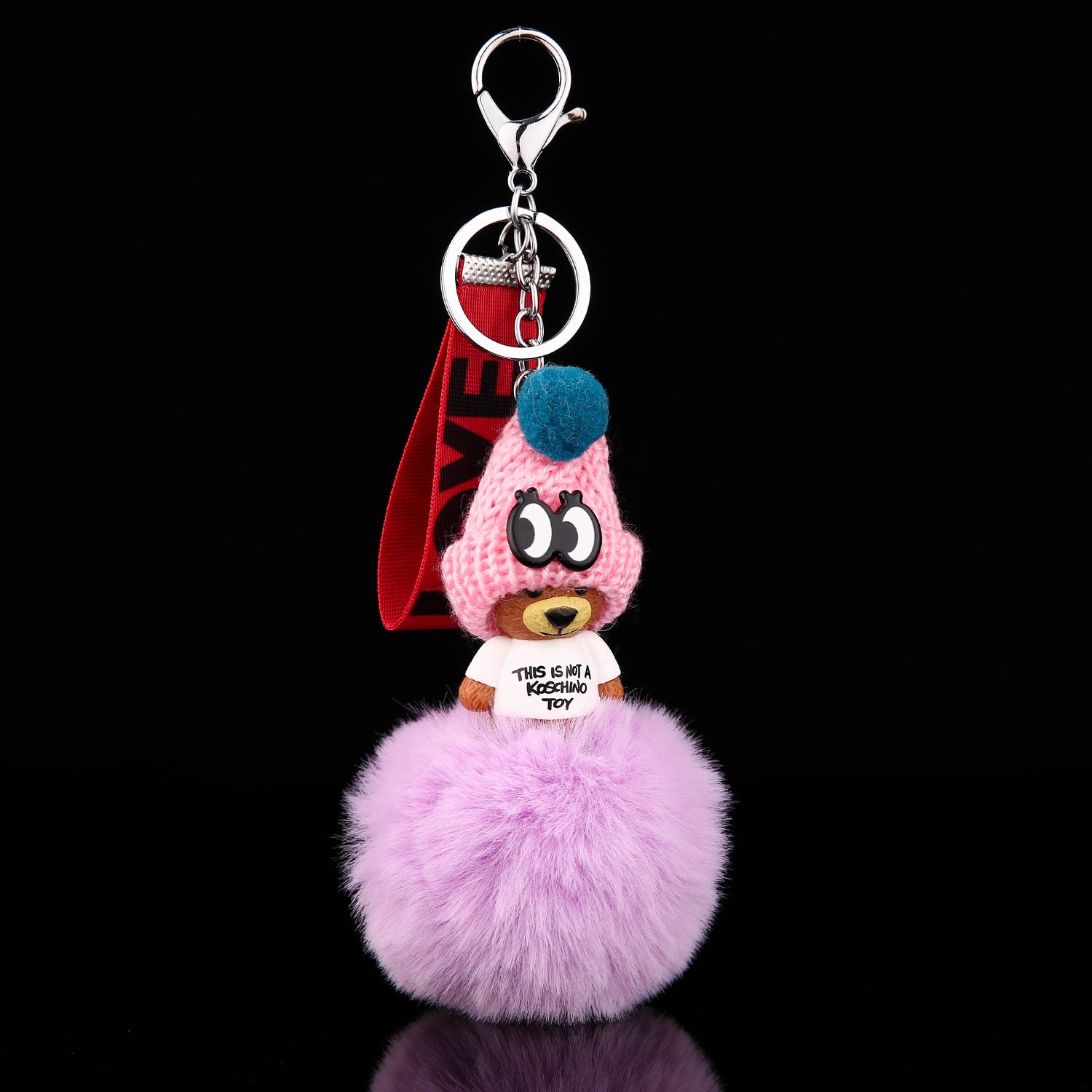 Wholesale Black Sleeping Baby Cartoon Plush Keychain Stylish Bag Charm For Car Keys