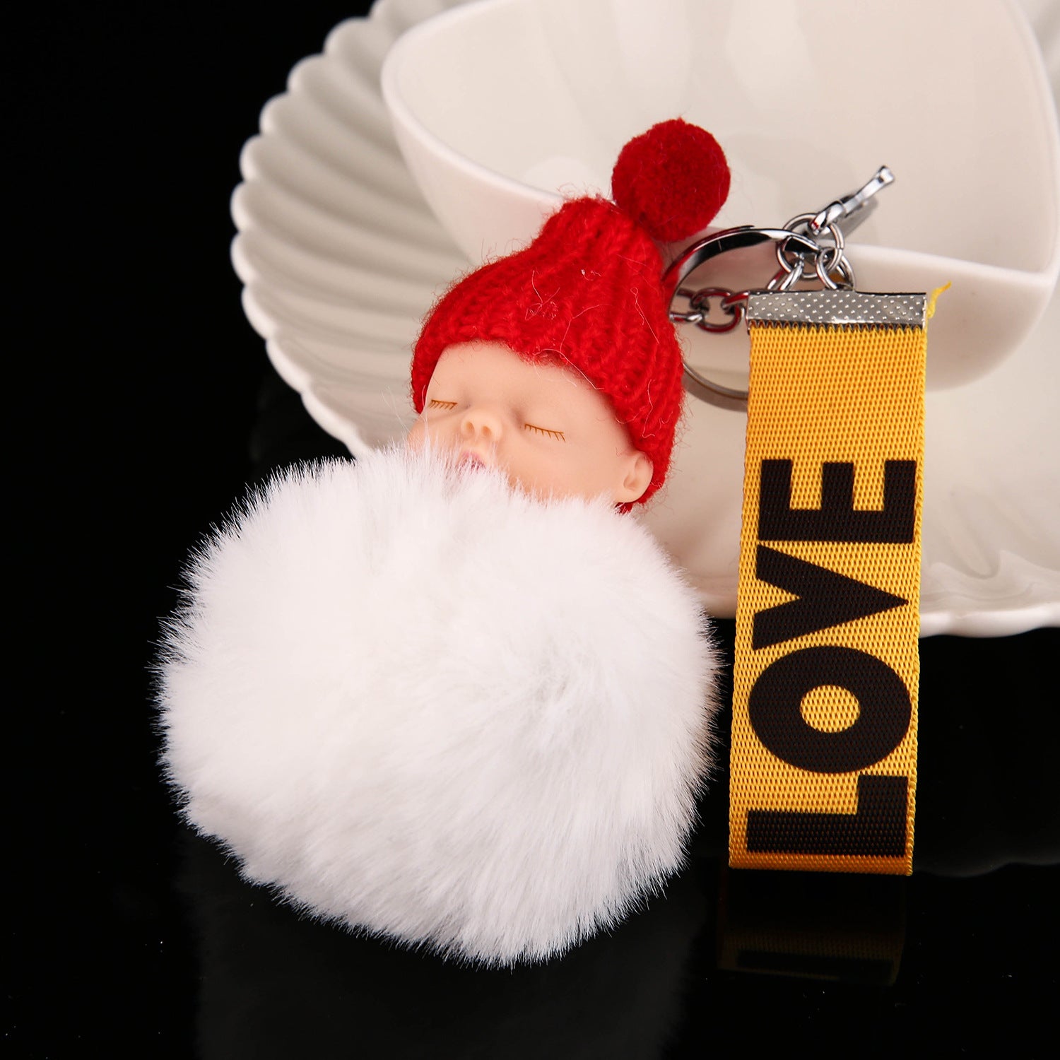 Wholesale Cute Sleeping Doll Plush Keychain Cartoon Plush Ball Pendant Trendy Decorative Accessory For Bag Charm Gift And Boutique Resale