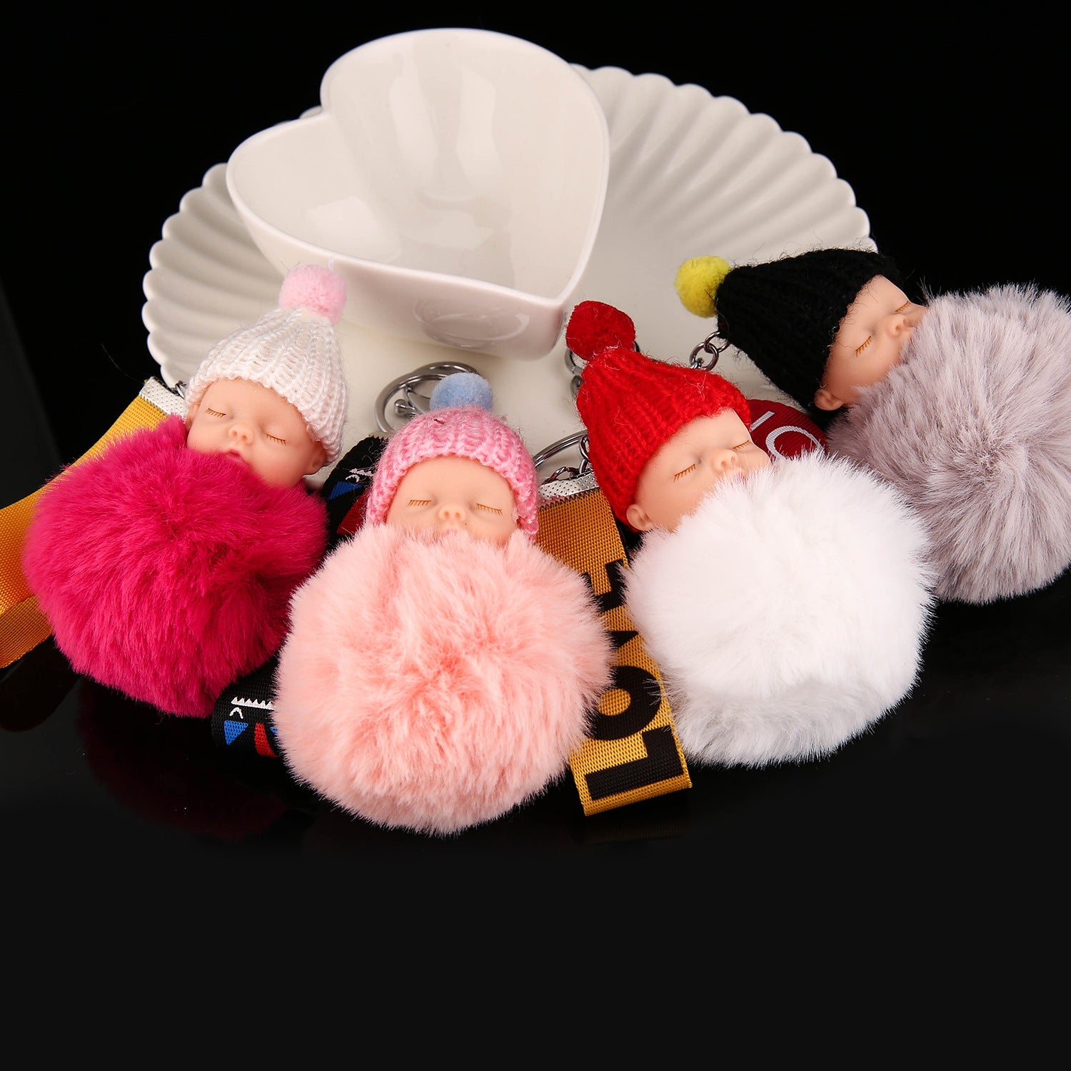 Wholesale Cute Sleeping Doll Plush Keychain Cartoon Plush Ball Pendant Trendy Decorative Accessory For Bag Charm Gift And Boutique Resale