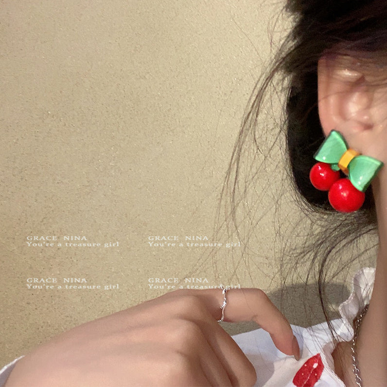 Wholesale Early Summer Cherry Alloy/Silver Plated/Gold Plated Earrings