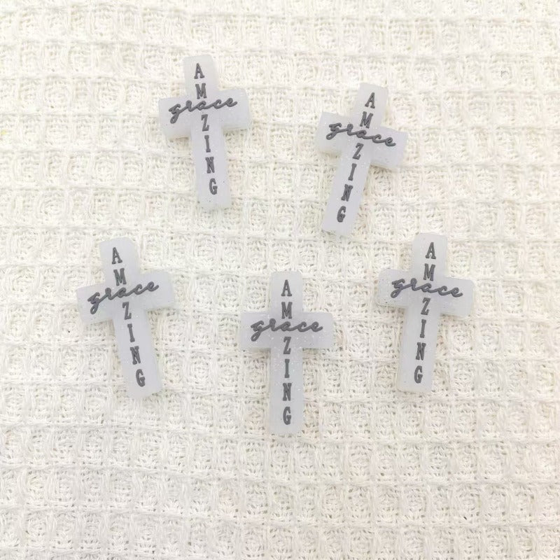 Wholesale 10pcs Cool High-grade Cross Silicone Beads