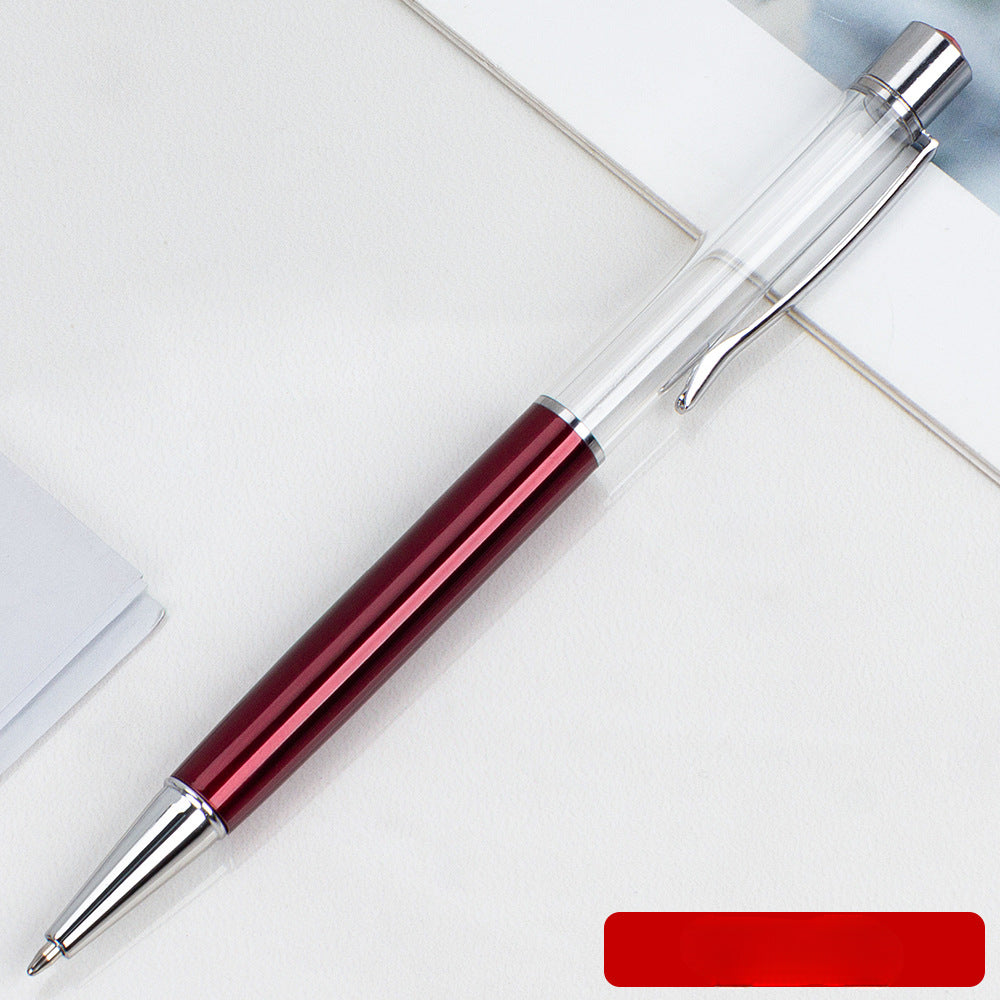 Wholesale Crystal Float Sequins Oiled Metal Colored Diamond Empty Tube DIY Pen