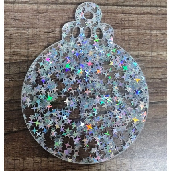 Wholesale 10pcs New Sticker DIY Glitter Acrylic Christmas Pendant Home Decoration