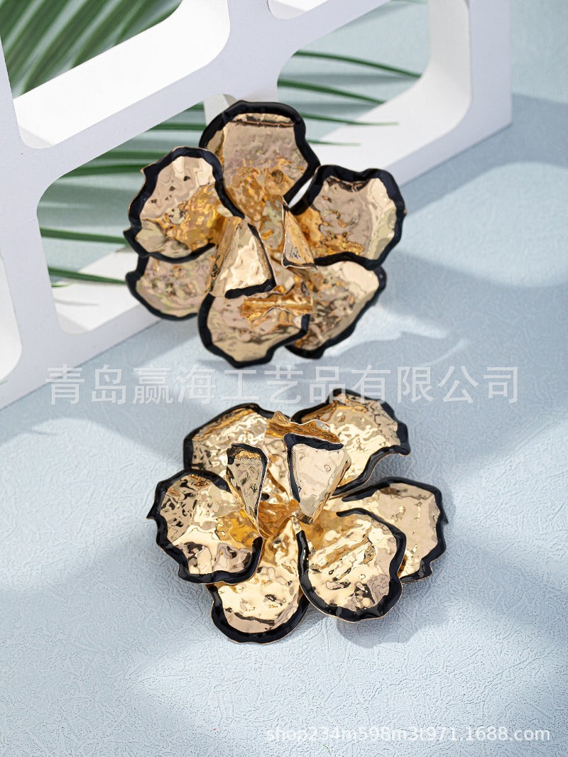 Wholesale Temperament, Oversized Three-dimensional Flowers, Exaggerated High-end Earrings