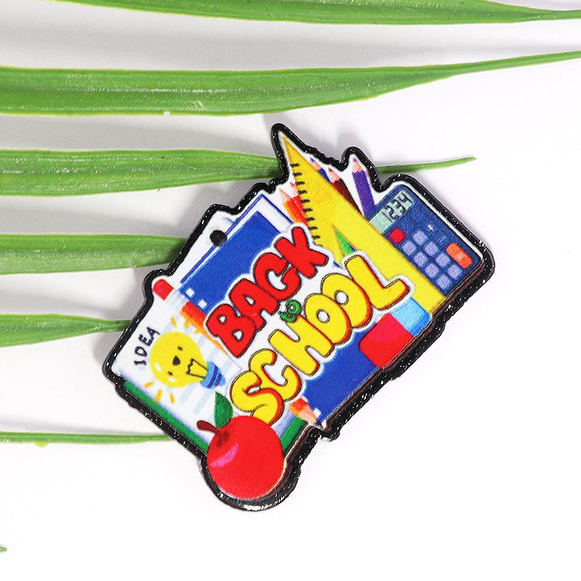 Wholesale 10pcs Loose Powder Cartoon Teacher Stationery Acrylic Pin Cute DIY Patch